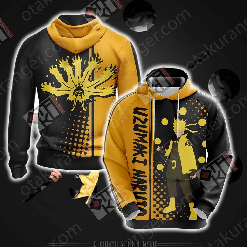 Animood Narutopedia - Unifinz Naruto Hoodie Naruto Kurama Uzumaki Naruto Black Yellow Hoodie Naruto Clothes For Fan Adult 2022