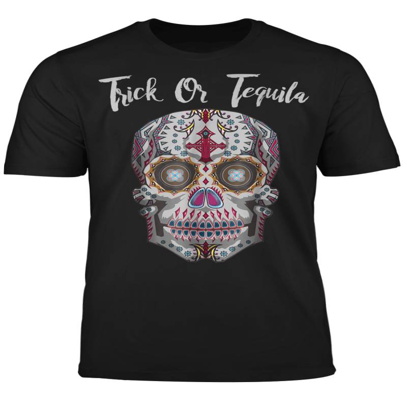 Trick Or Tequila Skull Halloween Shirt