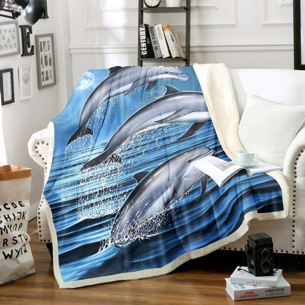 3d Dolphin HM1101002TT Sherpa Fleece Blanket