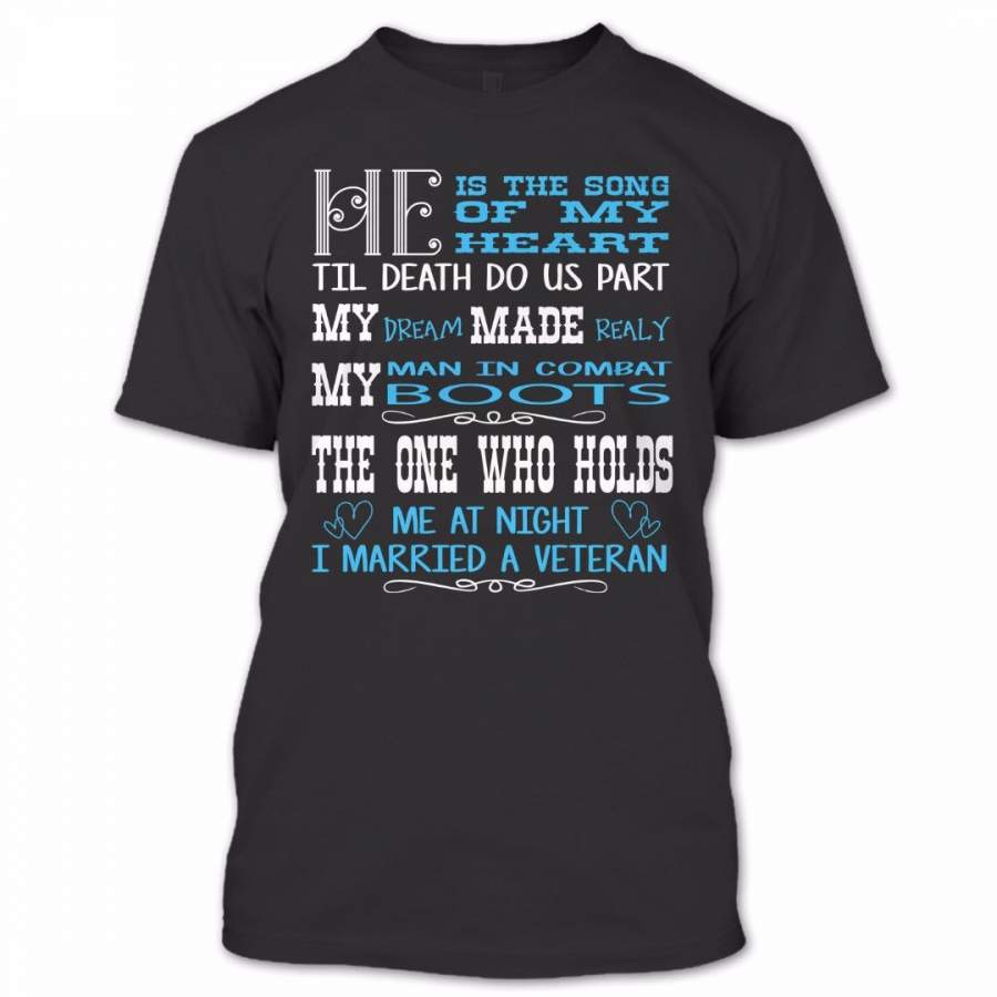 I Married A Veteran T Shirt, Proud Veteran Shirt, Awesome Couple Shirt