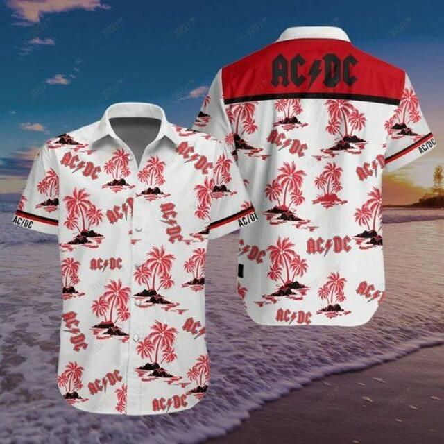 Acdc Hawaii Graphic Print Short Sleeve Hawaii Casual Shirt Ha69238