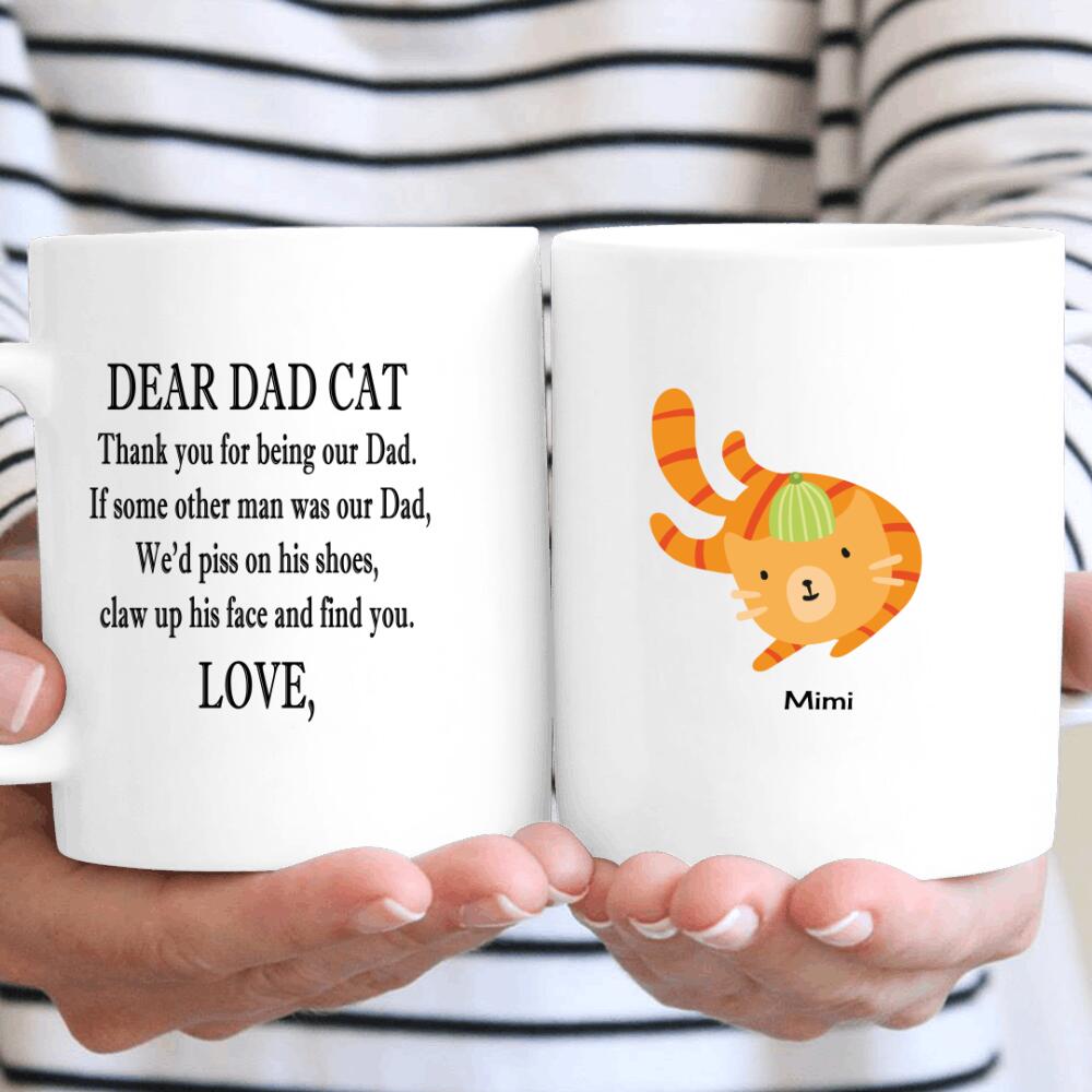 Personalized Dear Dad Cat From Cute Cat Gift Coffee Mug