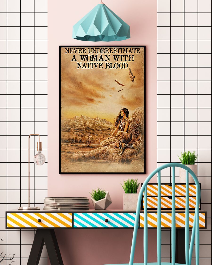Native American A Woman Vertical Canvas And Poster | Wall Decor Visual Art