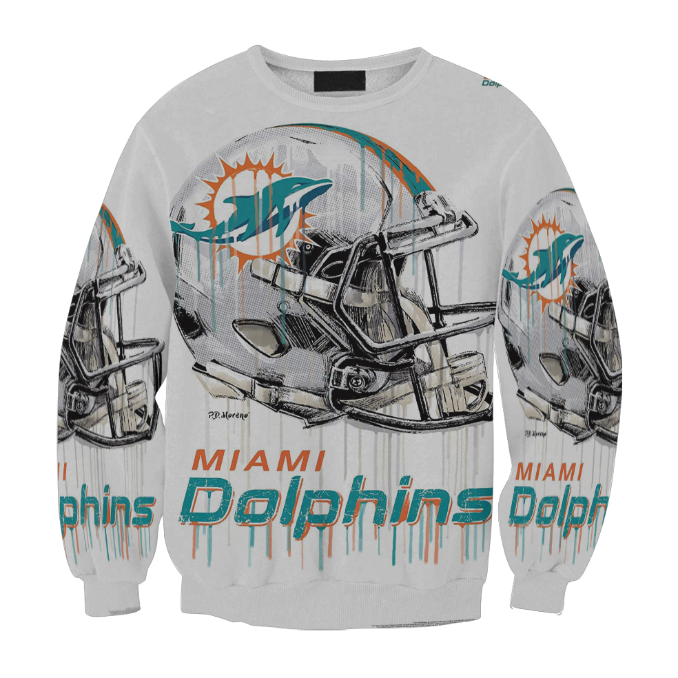 Miami Dolphins Helmet Art Gift For Fan 3D Full Printing Sweatshirt