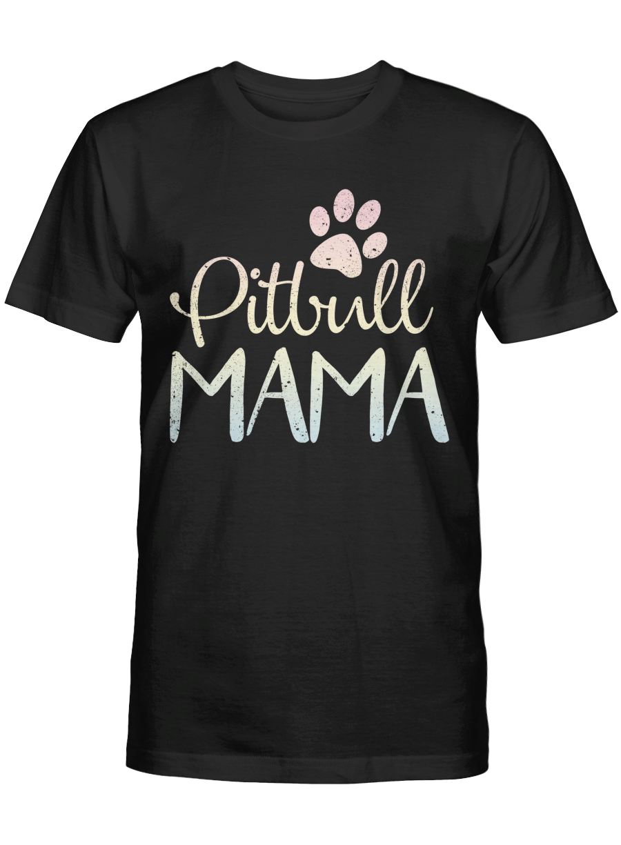 Pitbull Mama Tshirt Mothers Day Shirt Dog Paw Mama Shirt Pets Mum Tees for Birthday Anniversary Mother’s Day Doggo Puppy Mommy Tshirts