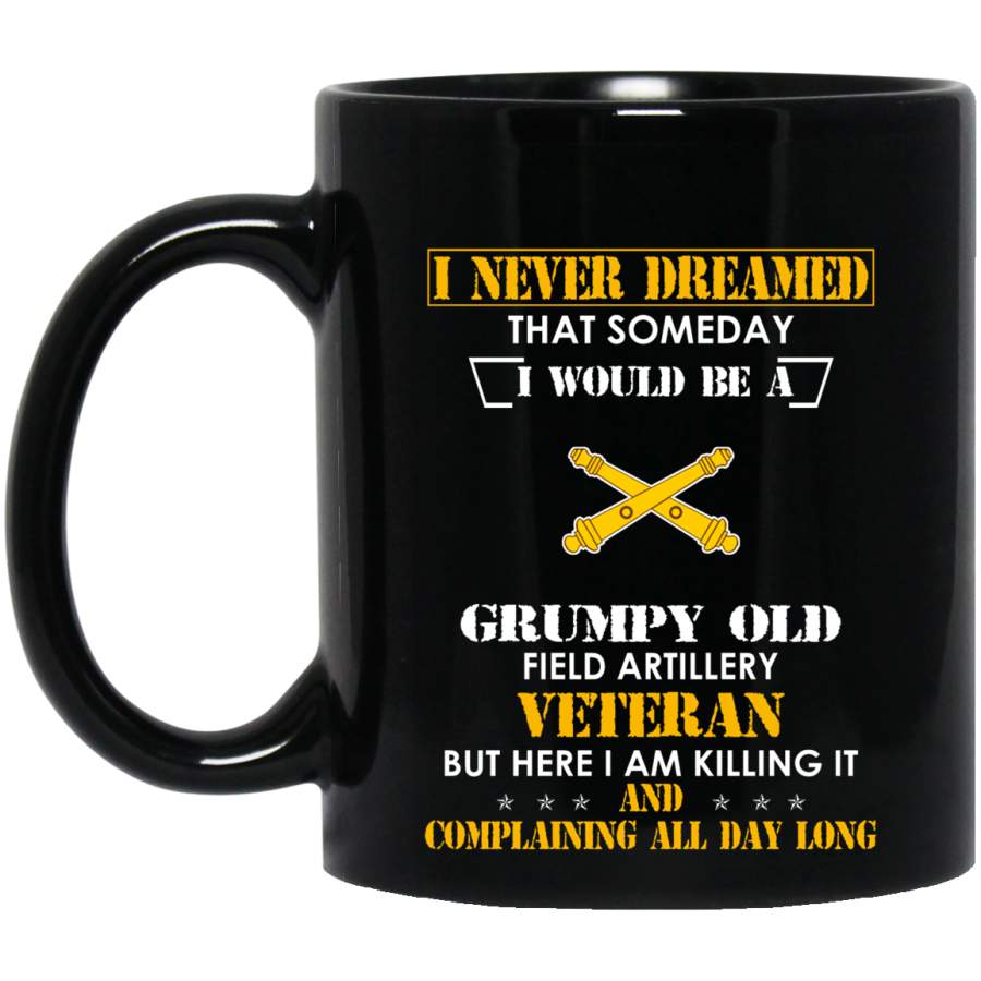 Grumpy Old Field Artillery Veteran Funny T-Shirt Veterans Day Christmas Gift Mug