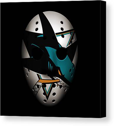 Sharks Goalie Mask Joe Hamilton Canvas Print