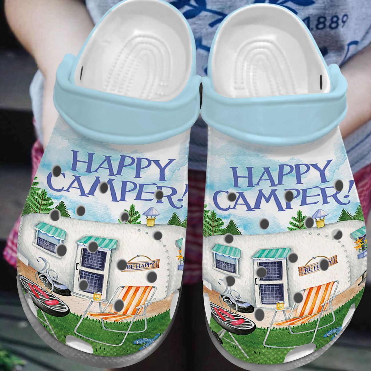 Camper Personalized Clog, Custom Name, Text, Color, Number Fashion Style For Women, Men, Kid, Print 3D Happy Camper The Last Collection