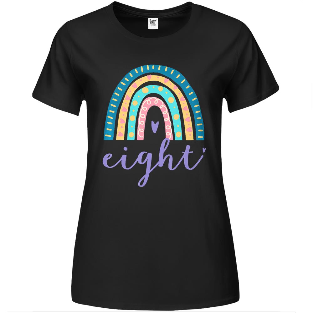 Eight Year Old Rainbow Birthday Gifts For Girls 8Th Bday Premium Womens T Shirts