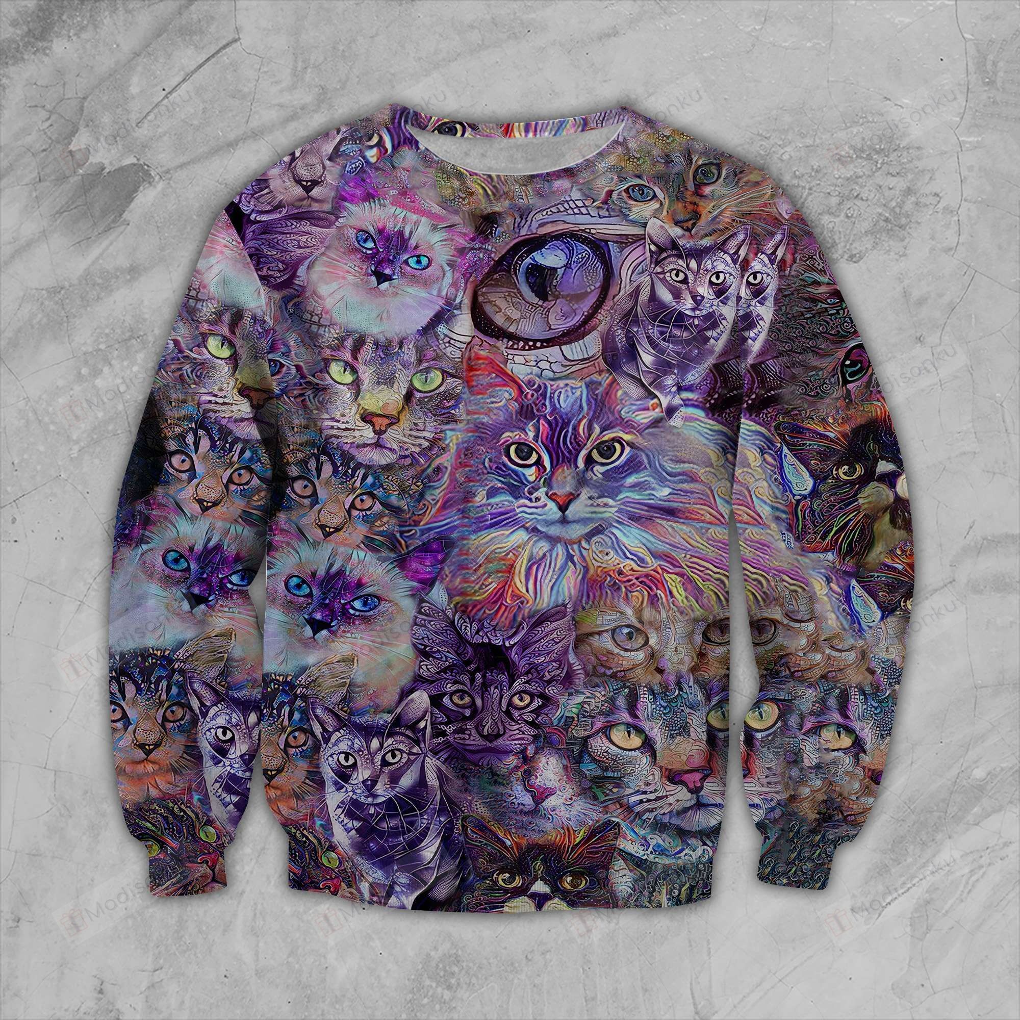 Cats Ugly Christmas Sweater, All Over Print Sweatshirt