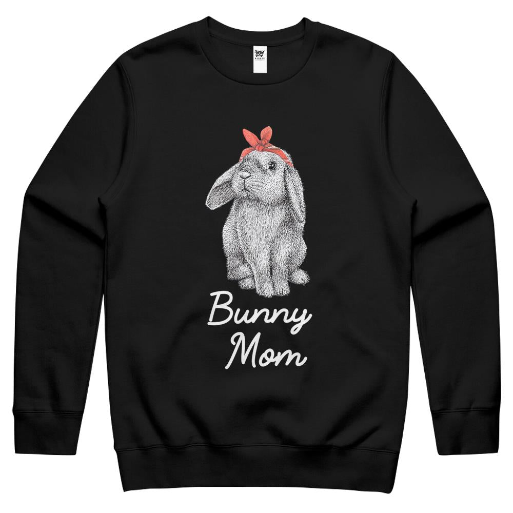 Lop Eared Bunny Rabbit Mom Drawing Crewneck Sweatshirt