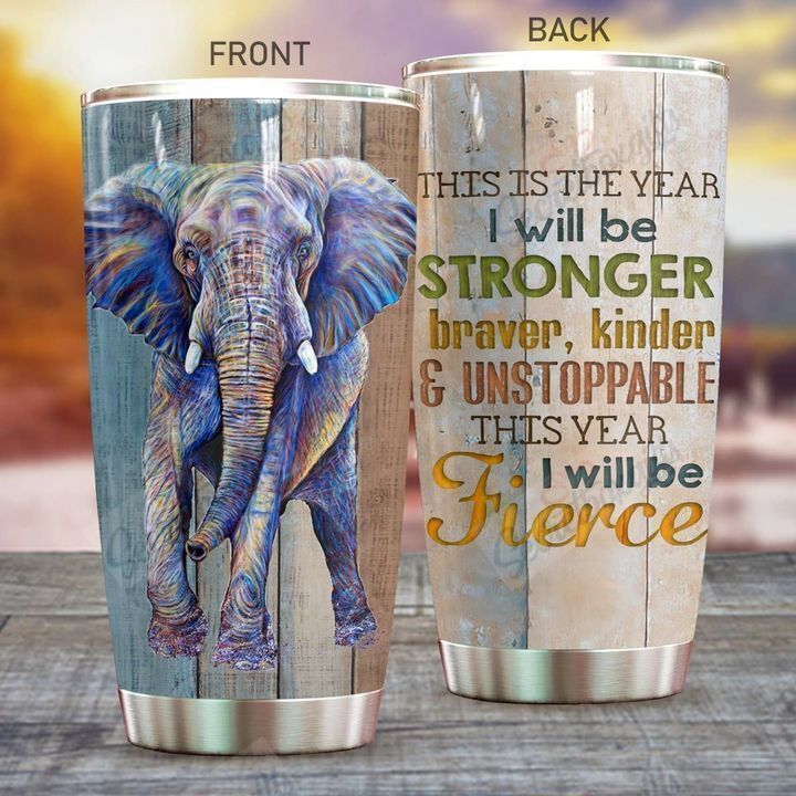 Personalized Elephant I Will Be Stronger Gs-Cl-Ml0604 Stainless Steel Tumbler Customize Name, Text, Number