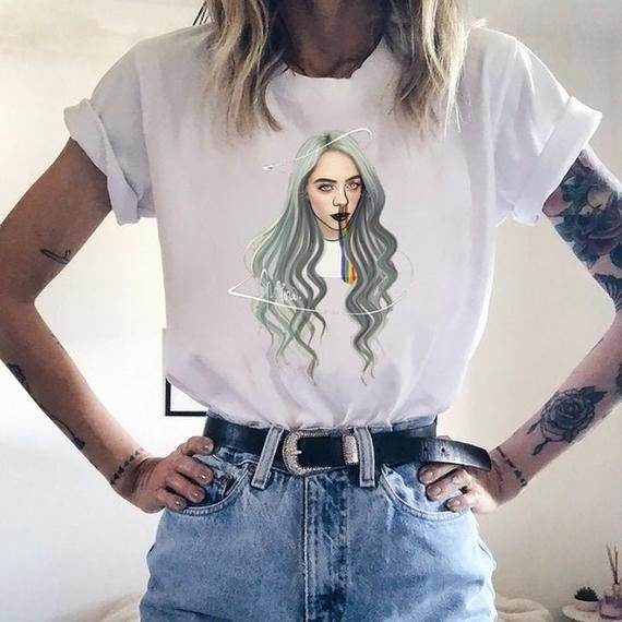 Billie Eilish Rainbow Shirt Top Shirt