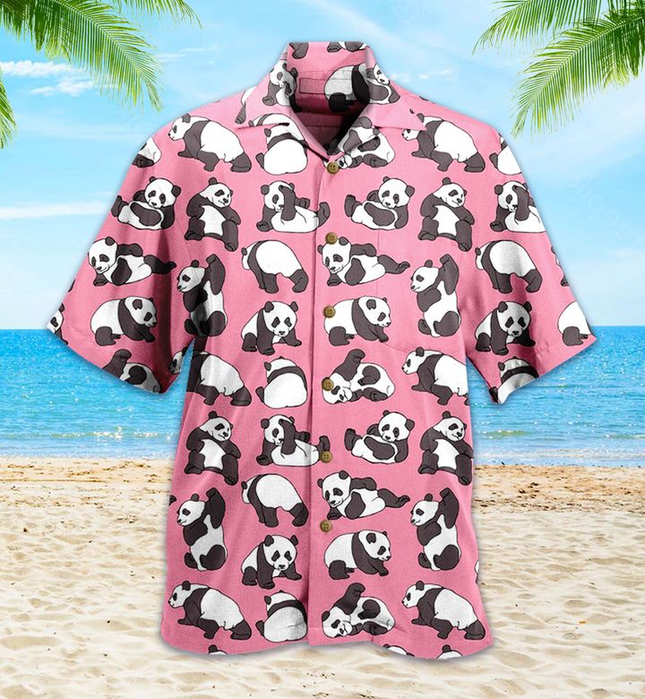 Panda Pink 3D Hawaiian Shirt