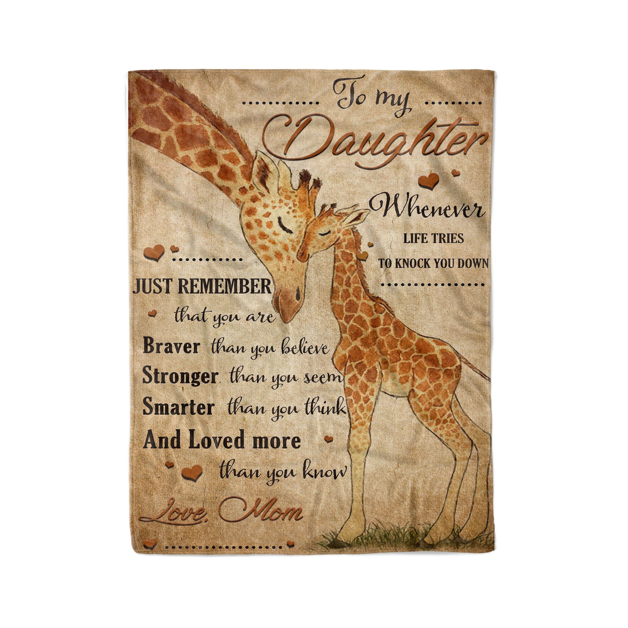 Fleece  Giraffe Blanket You Are Braver Than You Believe