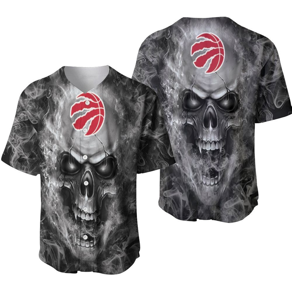 Toronto Raptors NBA Fan Skull Baseball Jersey