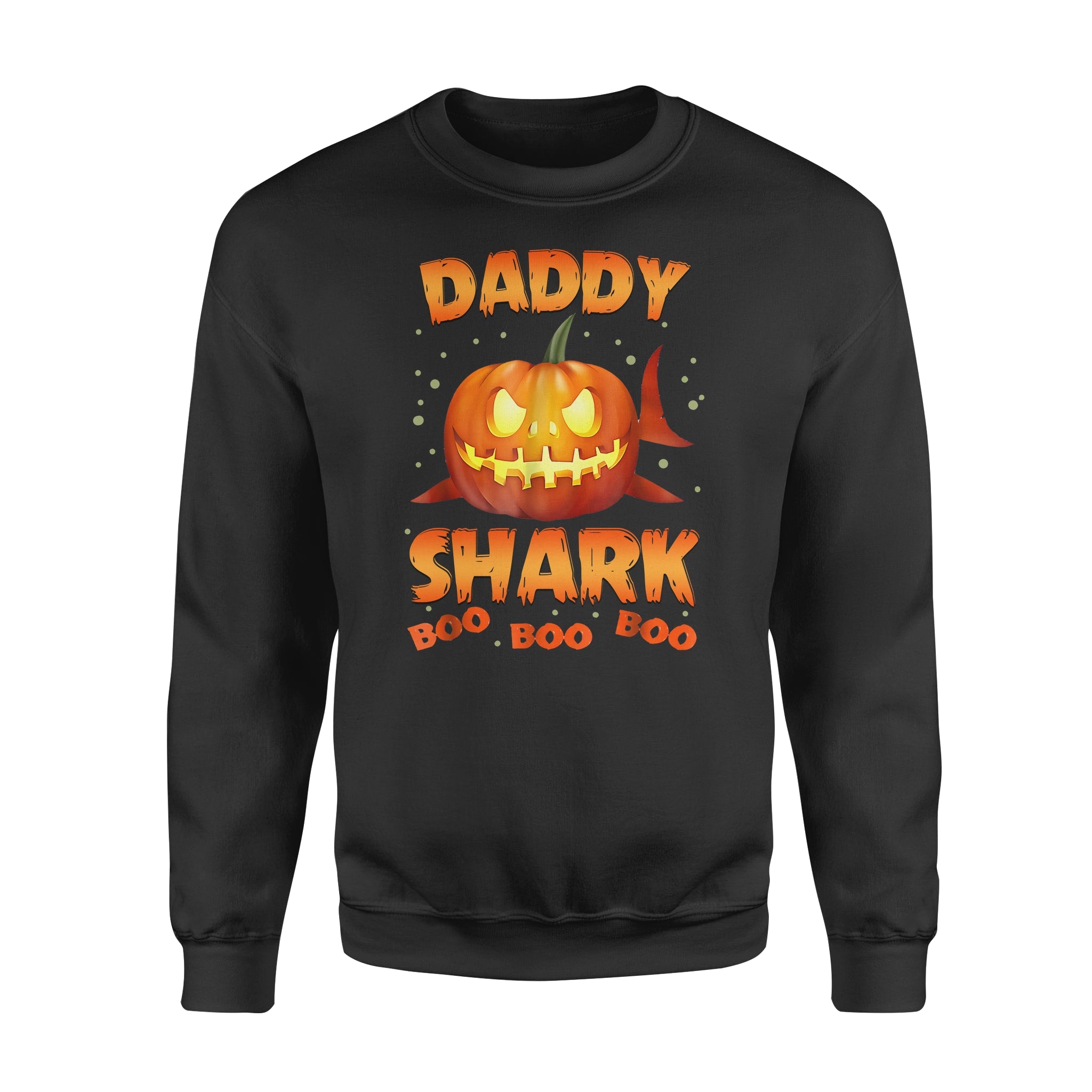 Cute Funny Pumpkin Daddy Shark Doo Doo Doo Halloween Costume Shark Family Printed Standard Sweatshirt Design – Iph2015