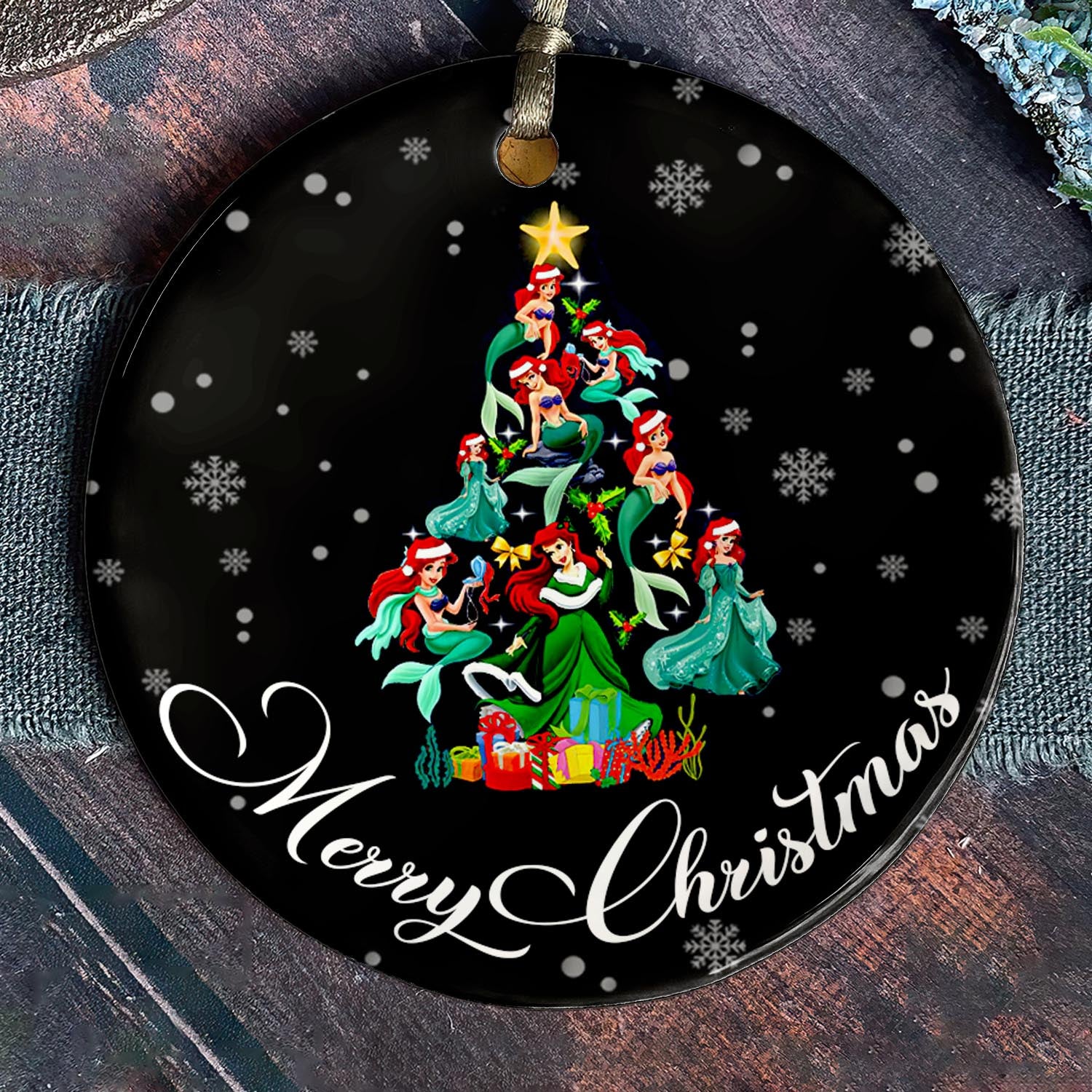 Ariel Tree Christmas Circle Ornament