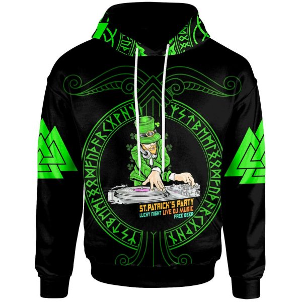 Celtic Hoodies St. Patrick’S Party Live Dj Music Free Beer Hoodie 3D Saint Patrick’S Day Gift Hn
