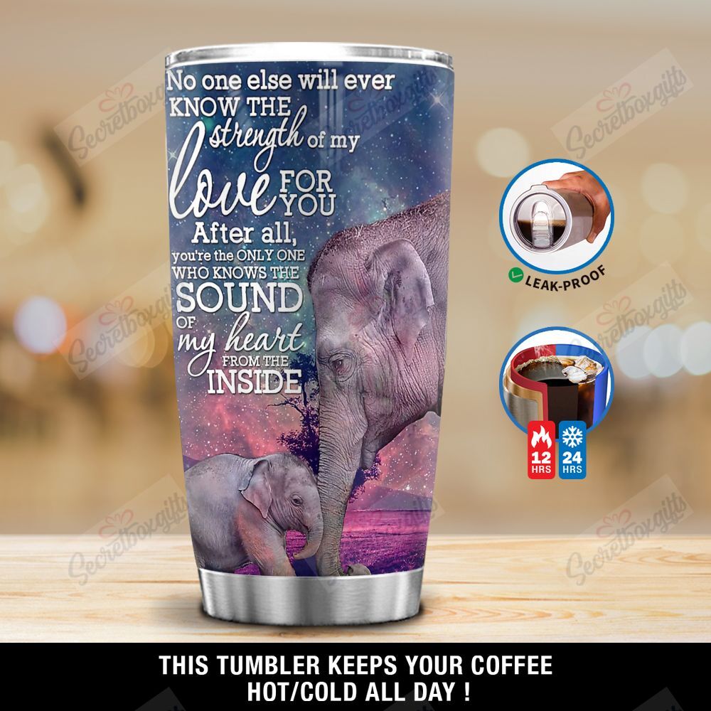 Personalized Elephant The Sound Of My Heart From The Inside Ni2712029Dd Stainless Steel Tumbler Customize Name, Text, Number