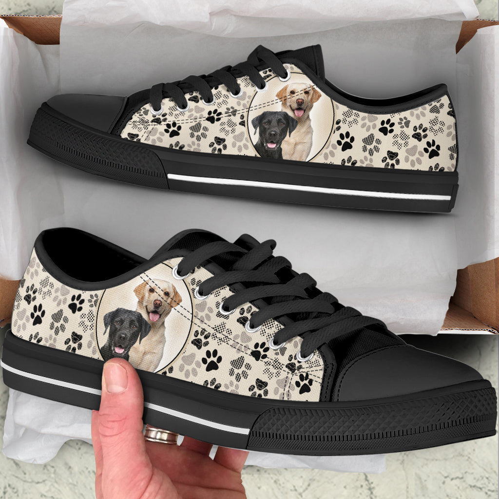 Labrador Retriever Dog Lover Low Top Shoes Pattern Brown Low Top Canvas Shoes – Best Shoes For Dog Lover, Best Gift For Dog Mom