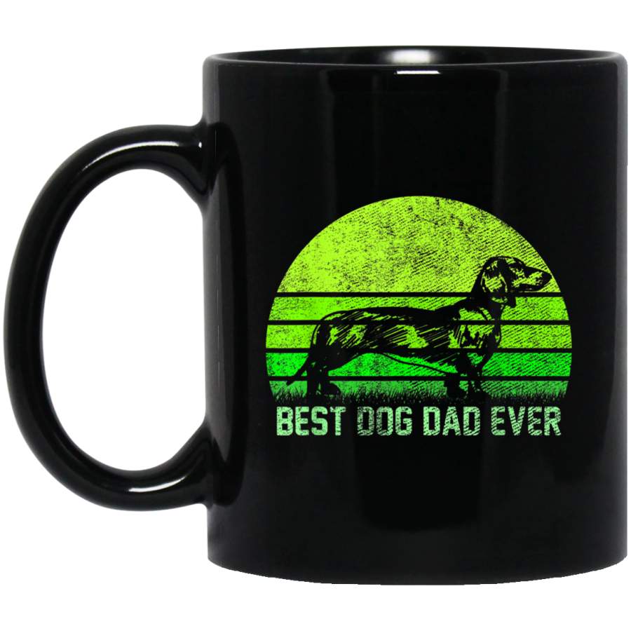 Vintage Retro Best Dachshund Dog Dad Ever Silhouette Sunset Mug