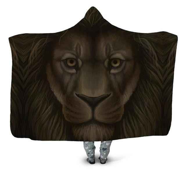 Sketched Lion Blanket Hoodie