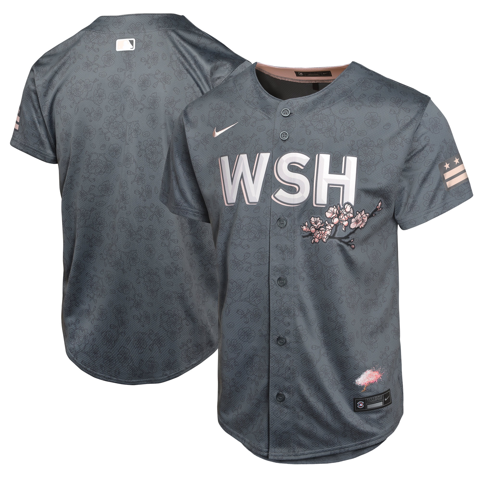 Washington Nationals Youth City Connect Limited Jersey – Charcoal