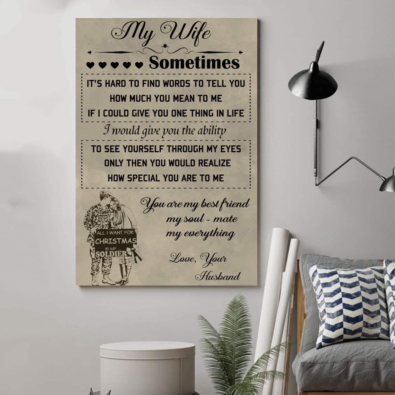 Cara Poster – Soldier Poster – To My Wife- Wall Art – Home Decor- Wall Art – Home Decor