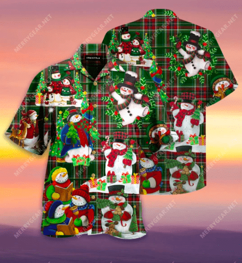 Get Here So Cute Snowman Christmas Caro Pattern Hawaii Shirts Ha83163