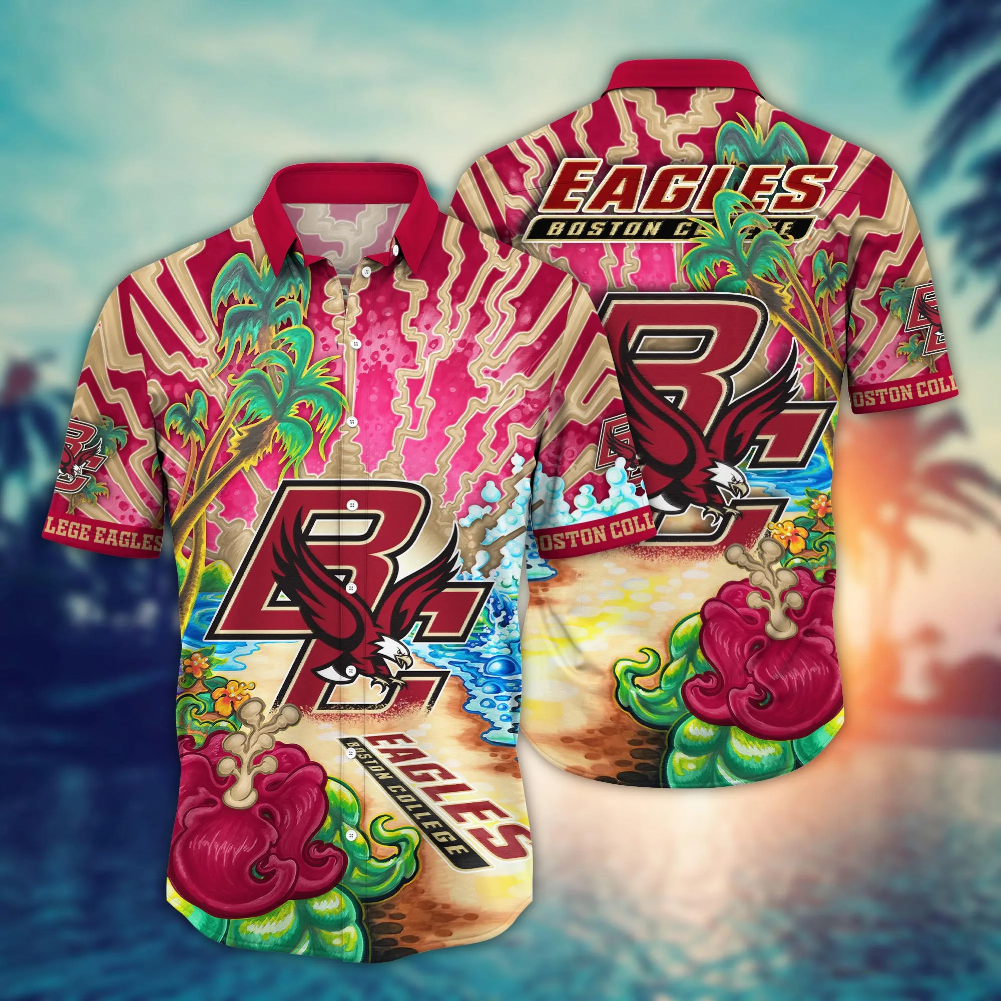 Boston College Eagles NCAA Hawaiian Shirt Water Sportstime Aloha Shirt