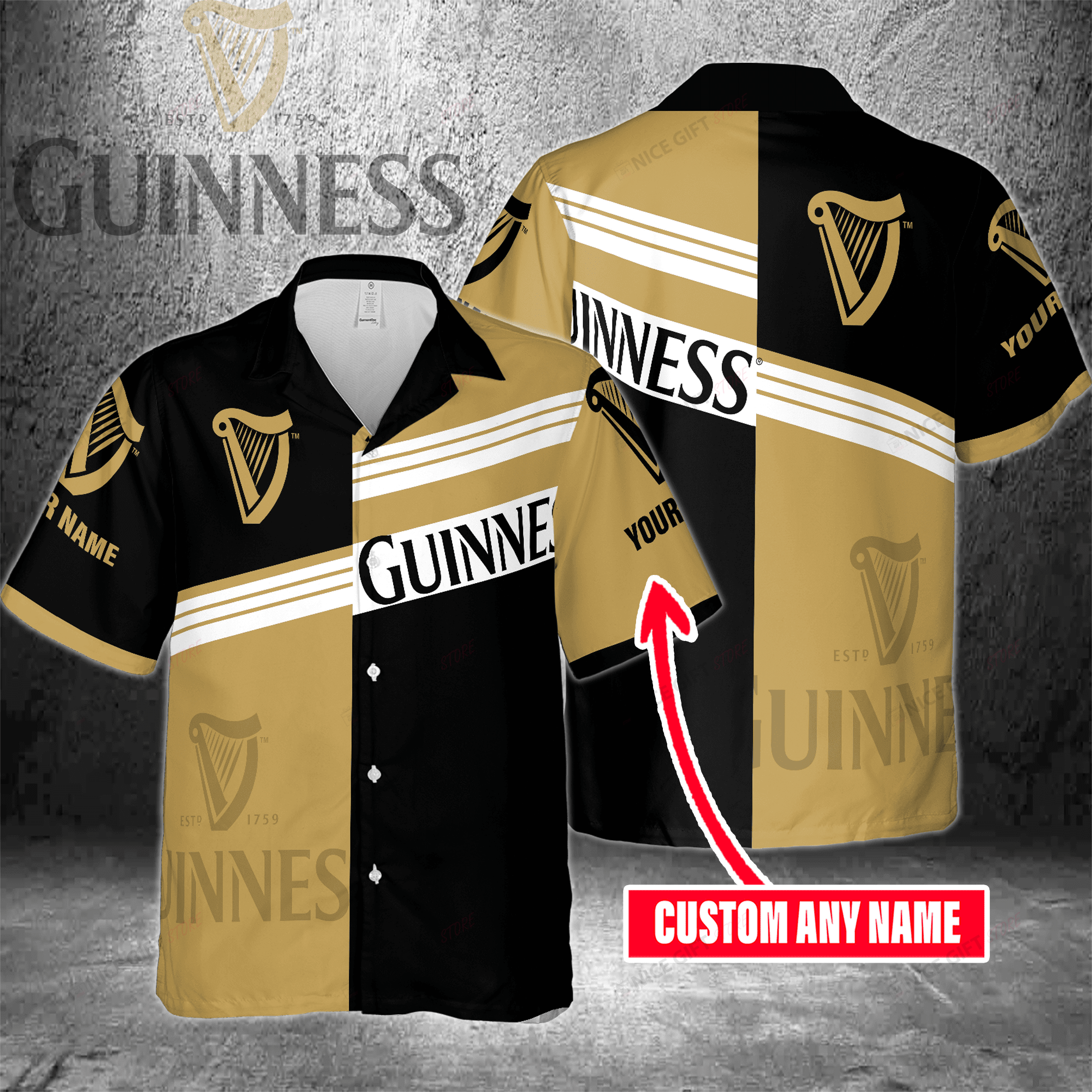 Guinness Custom Name Hawaiian Shirt 3Hs-Y1A9