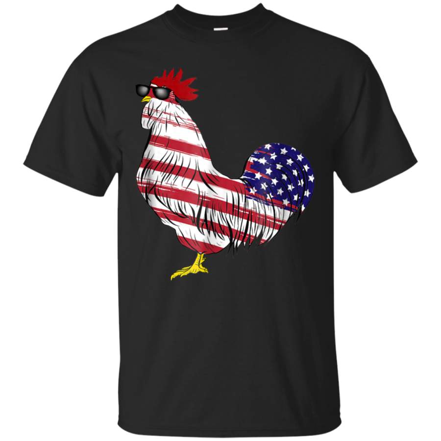 AGR American Flag Chicken Independence Patriot Farmer T shirt