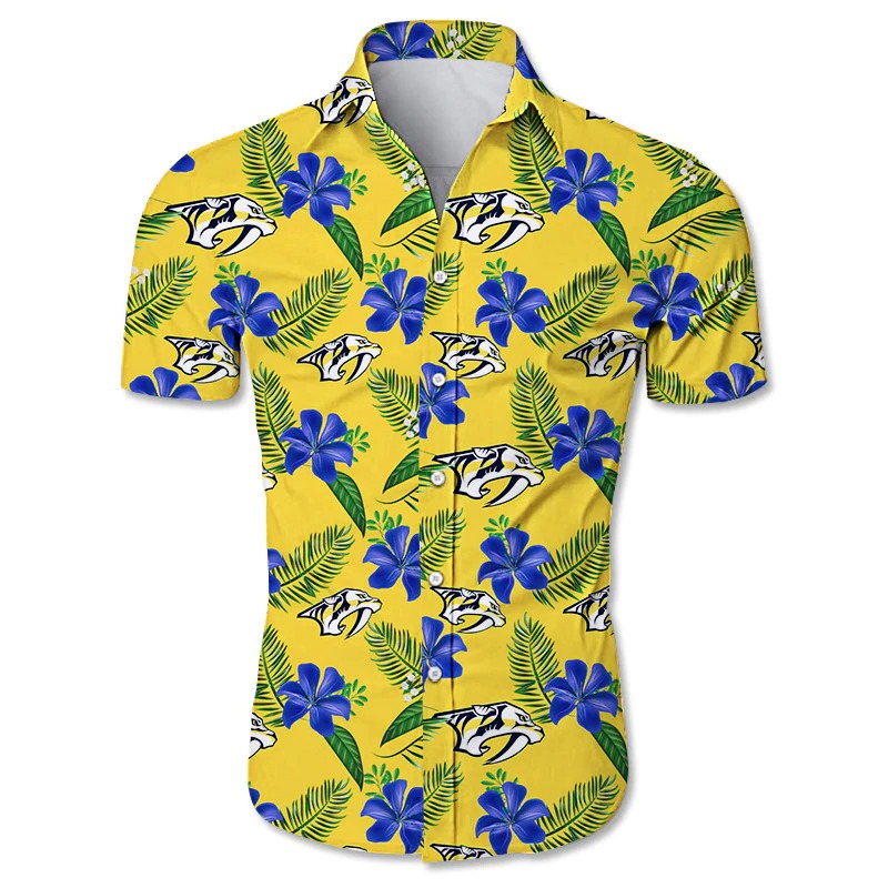 Nashville Predators Hawaii Shirt Tropical Flower Summer Ha41337