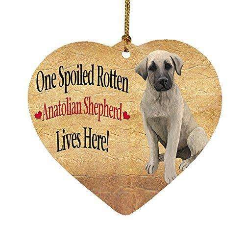 Anatolian Shepherd Puppy Spoiled Rotten Dog Heart Christmas Ornament