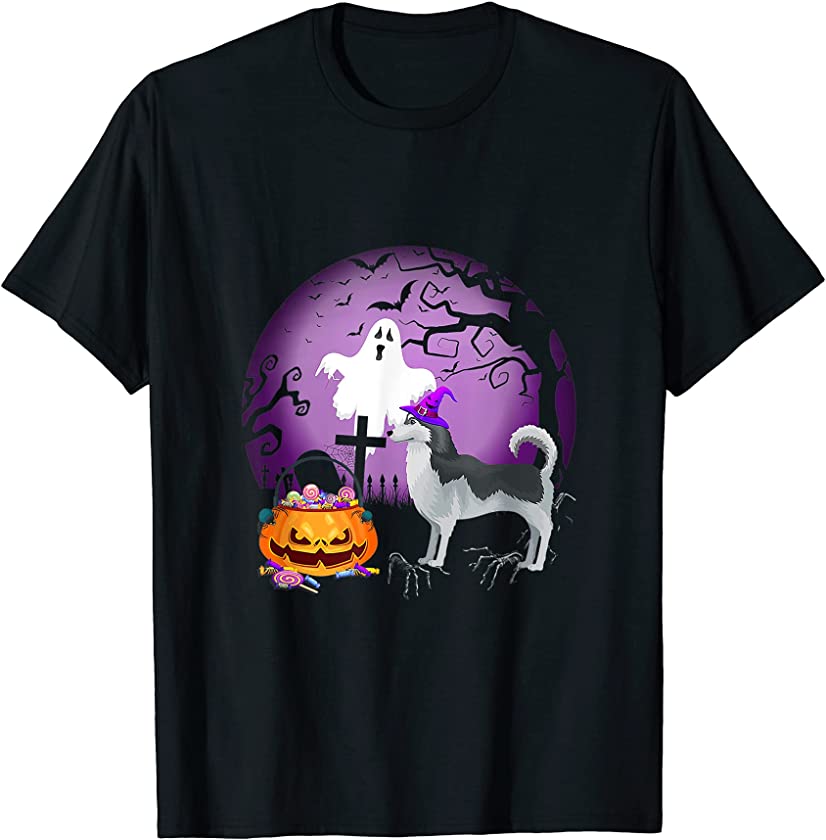 Alaskan Klee Kai Dog Candy Pumpkin Halloween Lover T-Shirt