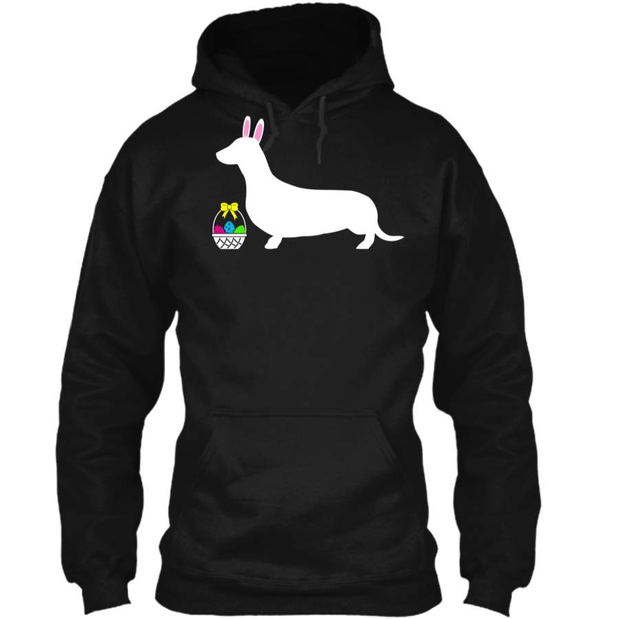 Dachshund Easter Bunny Dog Silhouette T-Shirt Pullover Hoodie 8 oz