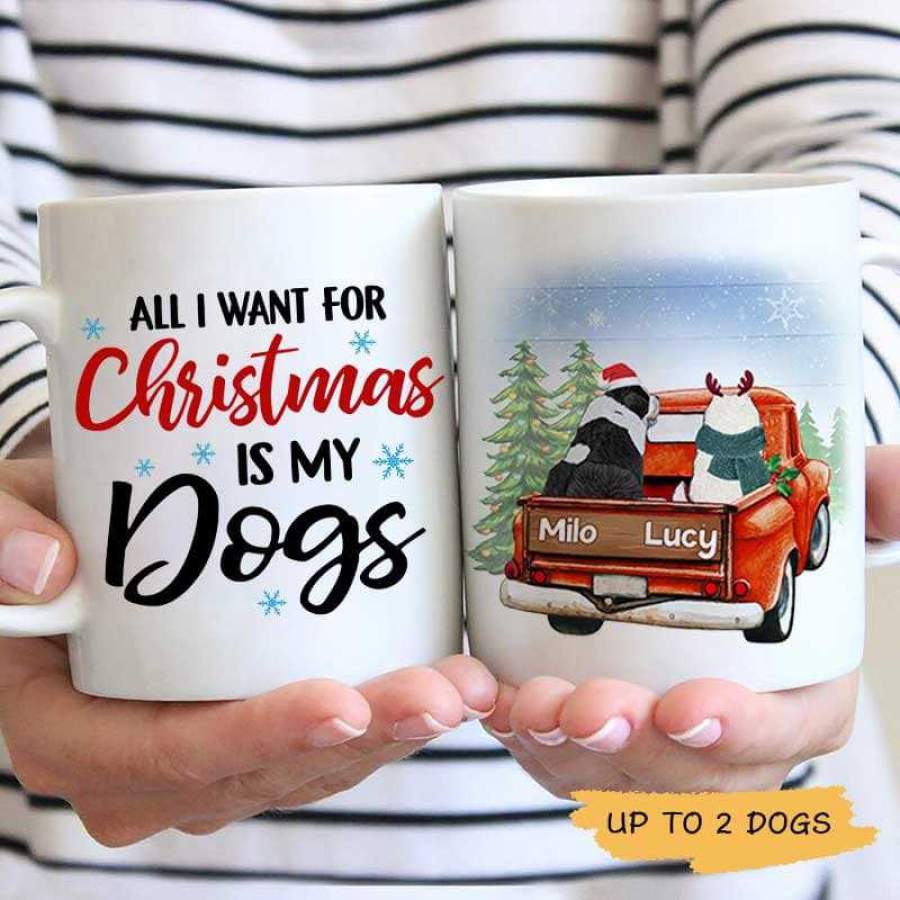 All I Want For Christmas Is My Dogs Christmas Personalized Coffee Mug