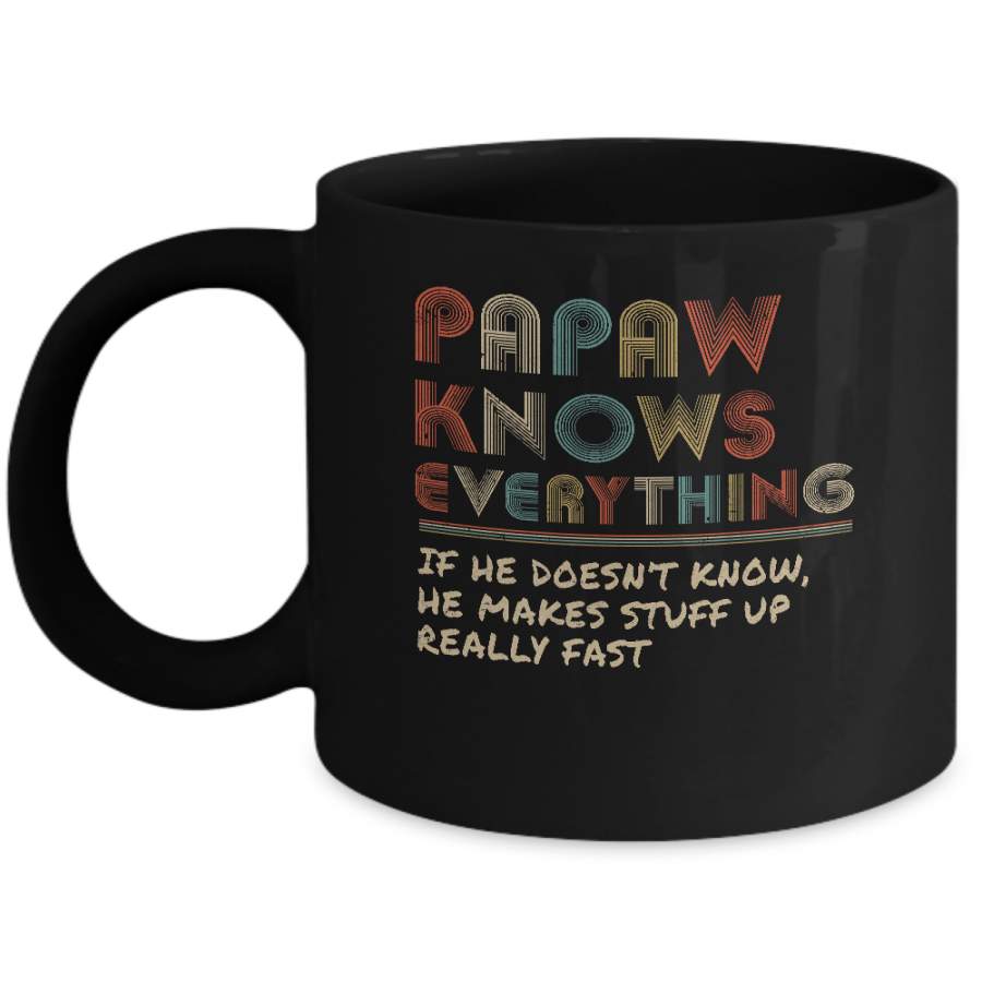 PaPaw Know Everything Vintage PaPaw Father’s Day Gift Mug