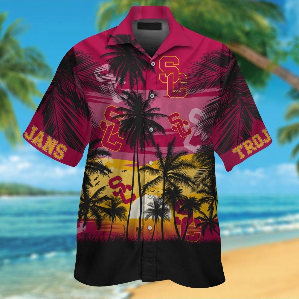 Trojans Usc Hawaiian Short Sleeve Shirt Tropical Series