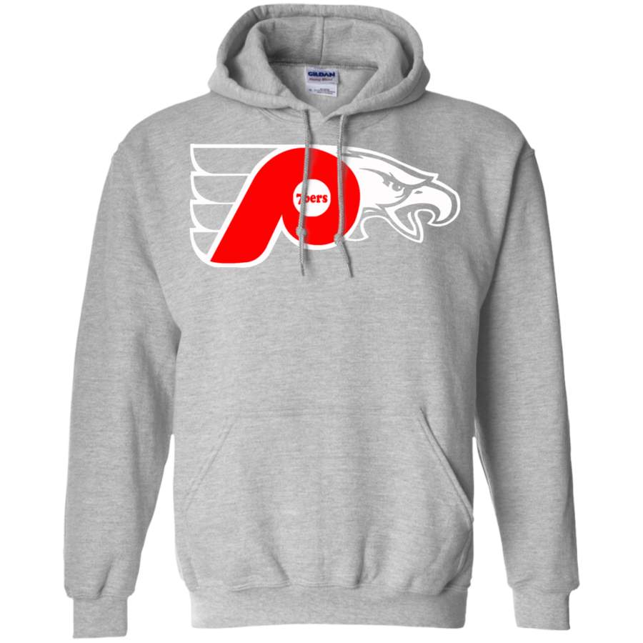 AGR 76ers Phillies Flyers Eagles Gildan Pullover Hoodie