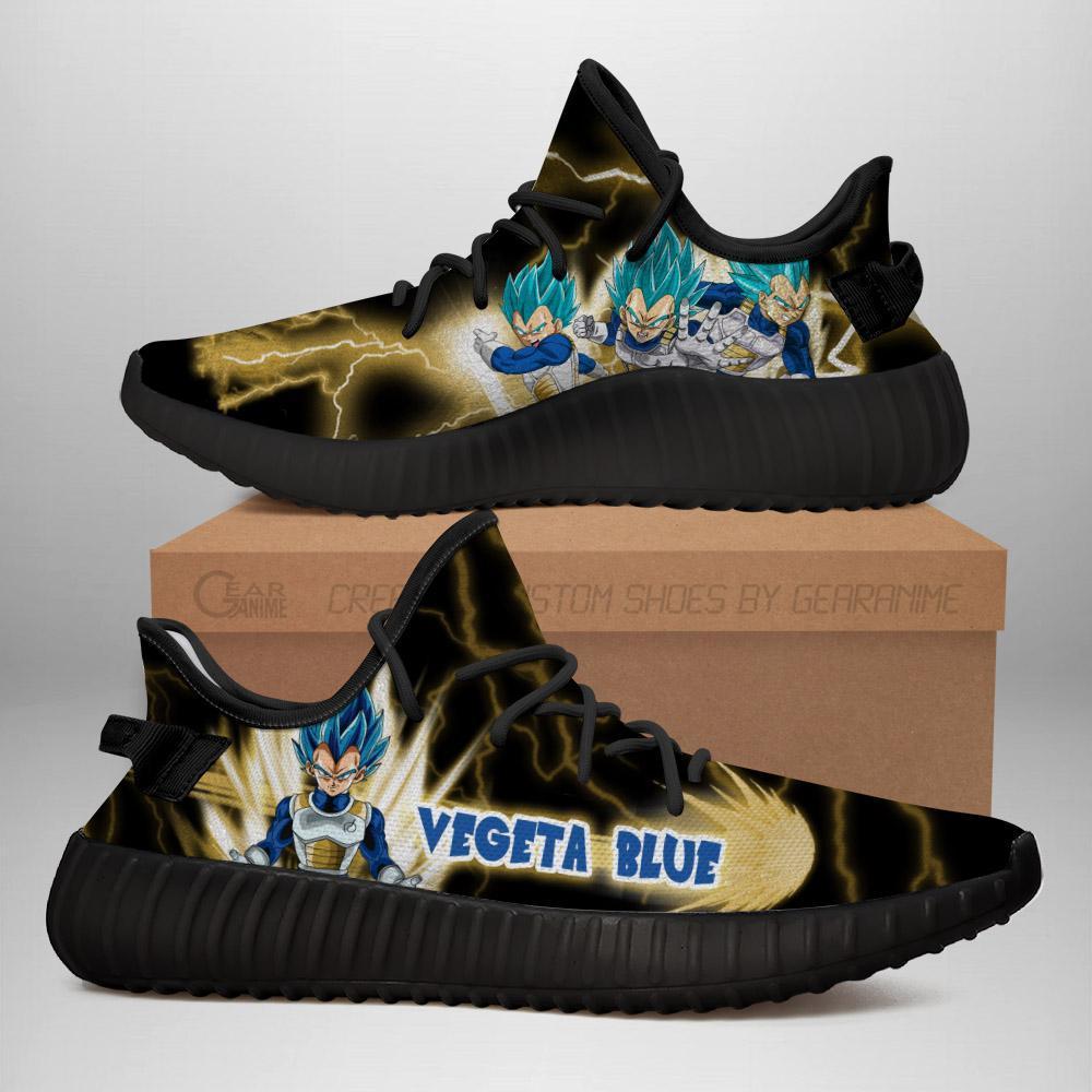 Vegeta Blue Yeezy Shoes Dragon Ball Z Anime Sneakers Fan TT04