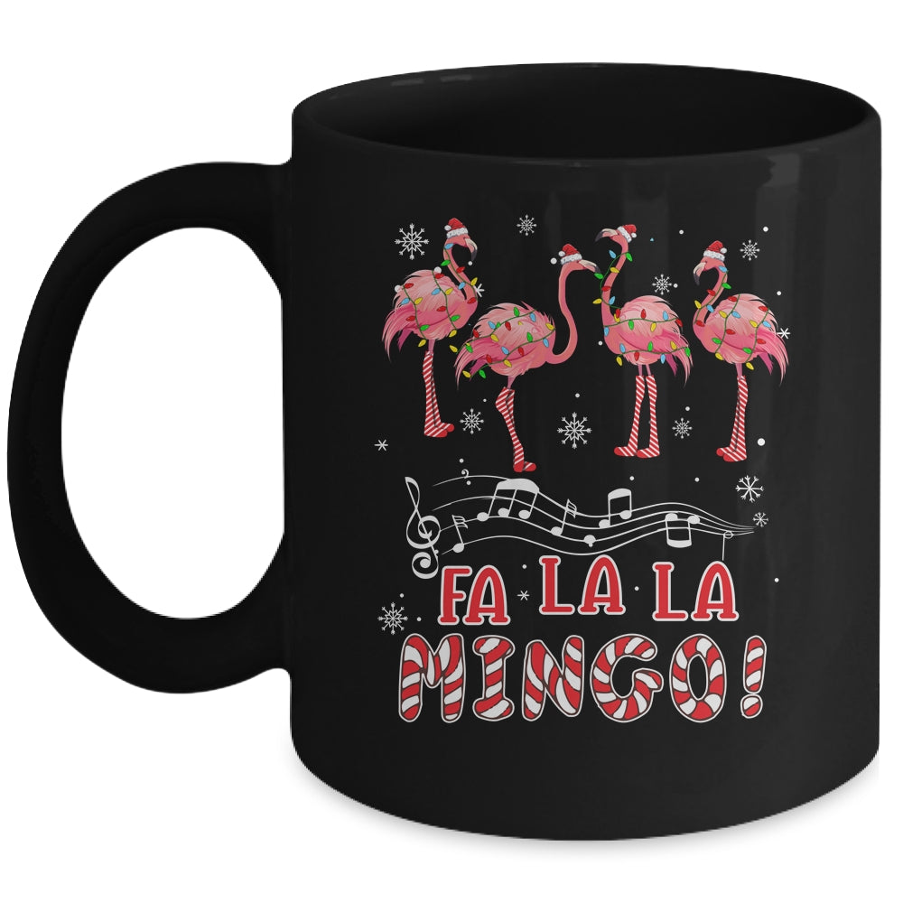 Candy Cane Flamingoes Fa La La Mingo Flamingo Christmas Mug