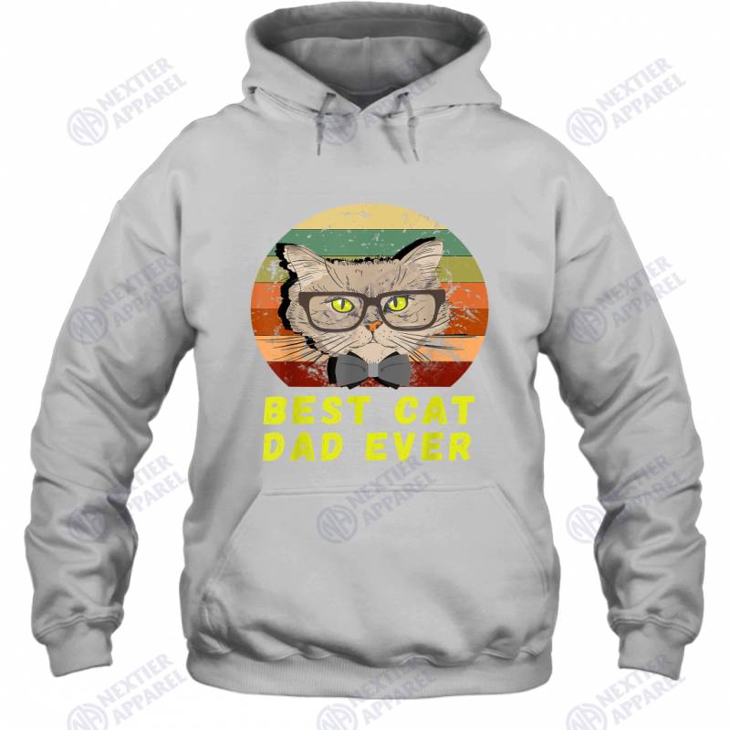 Mens Vintage Best cat Dad ever kitten Men cat kitties lover kitty Hoodie