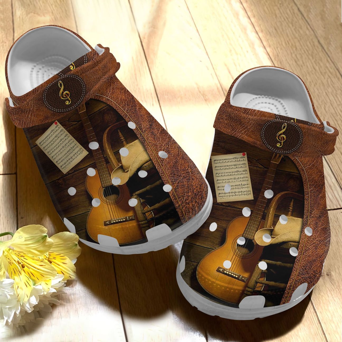 Guitar Personalize Clog, Custom Name, Text, Fashion Style For Women, Men, Kid, Print 3D Vintage Music