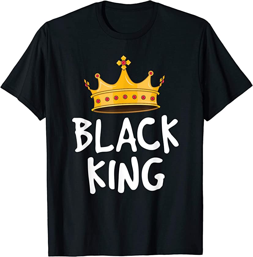 Black King Shirts for Men Kids Boys African Melanin Crown T-Shirt