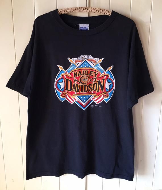 Vintage Harley Davidson Shirt Early 90s 3D Emblem HD Tee Biker T Shirt Motorcycle 1990