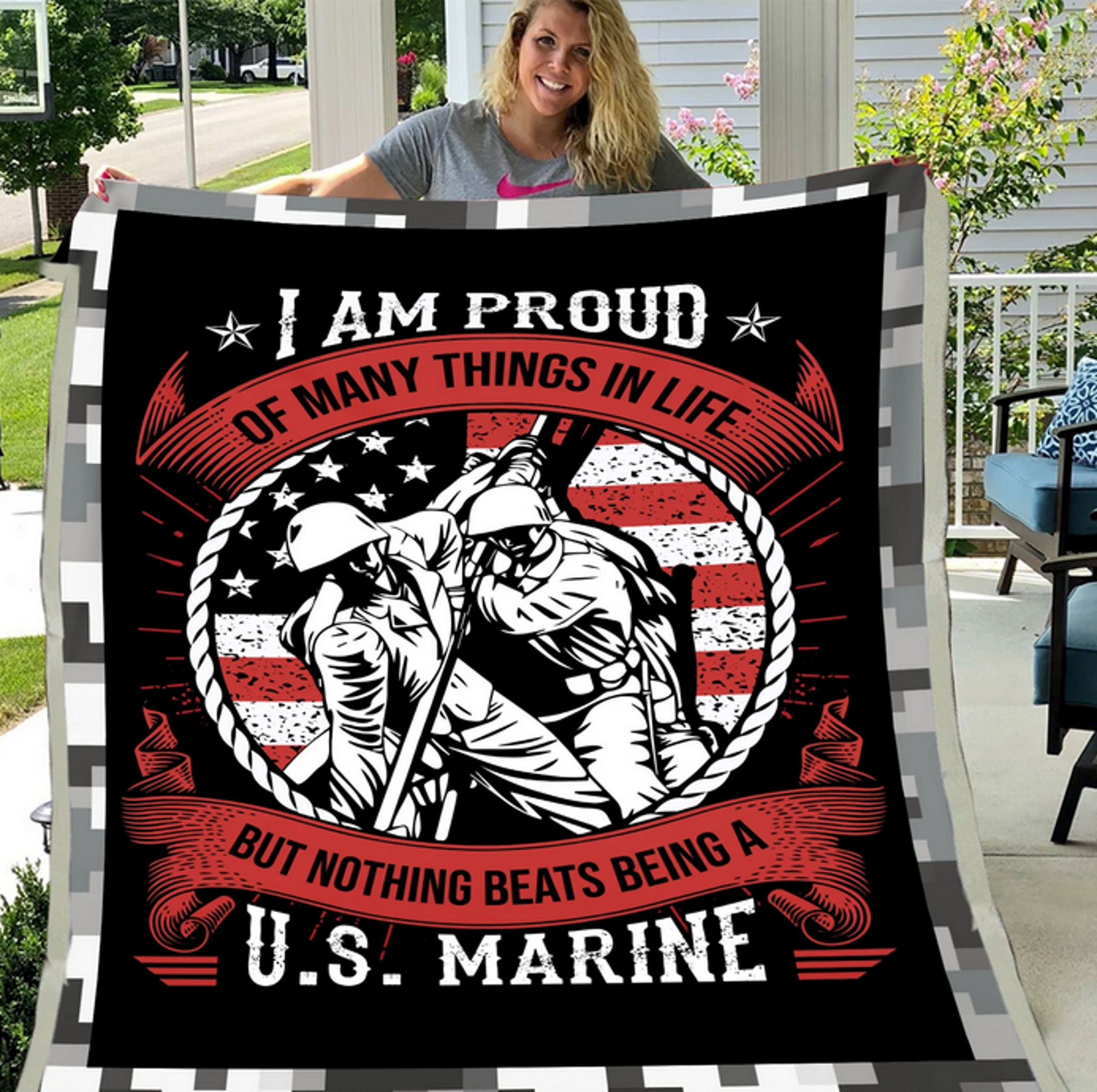 Us Marine Gift, Gift For Us Marine, Premium Fleece Blanket