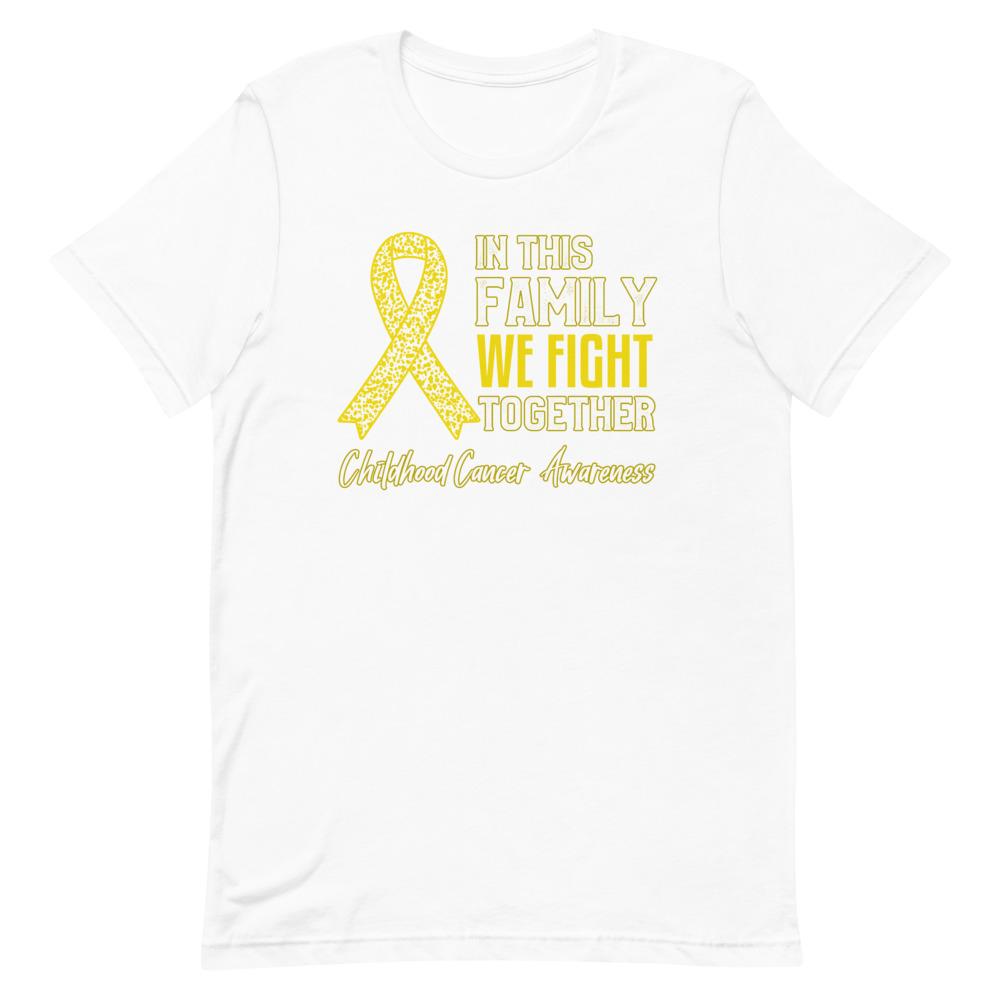 Childhood Cancer Awareness In This Family We Fight Together Premium T-Shirt