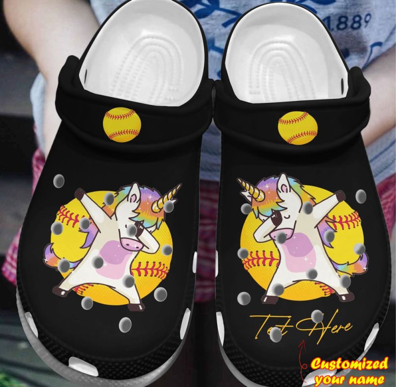 Softball – Cute Unicorn Softball Clog Shoes For Men And Women